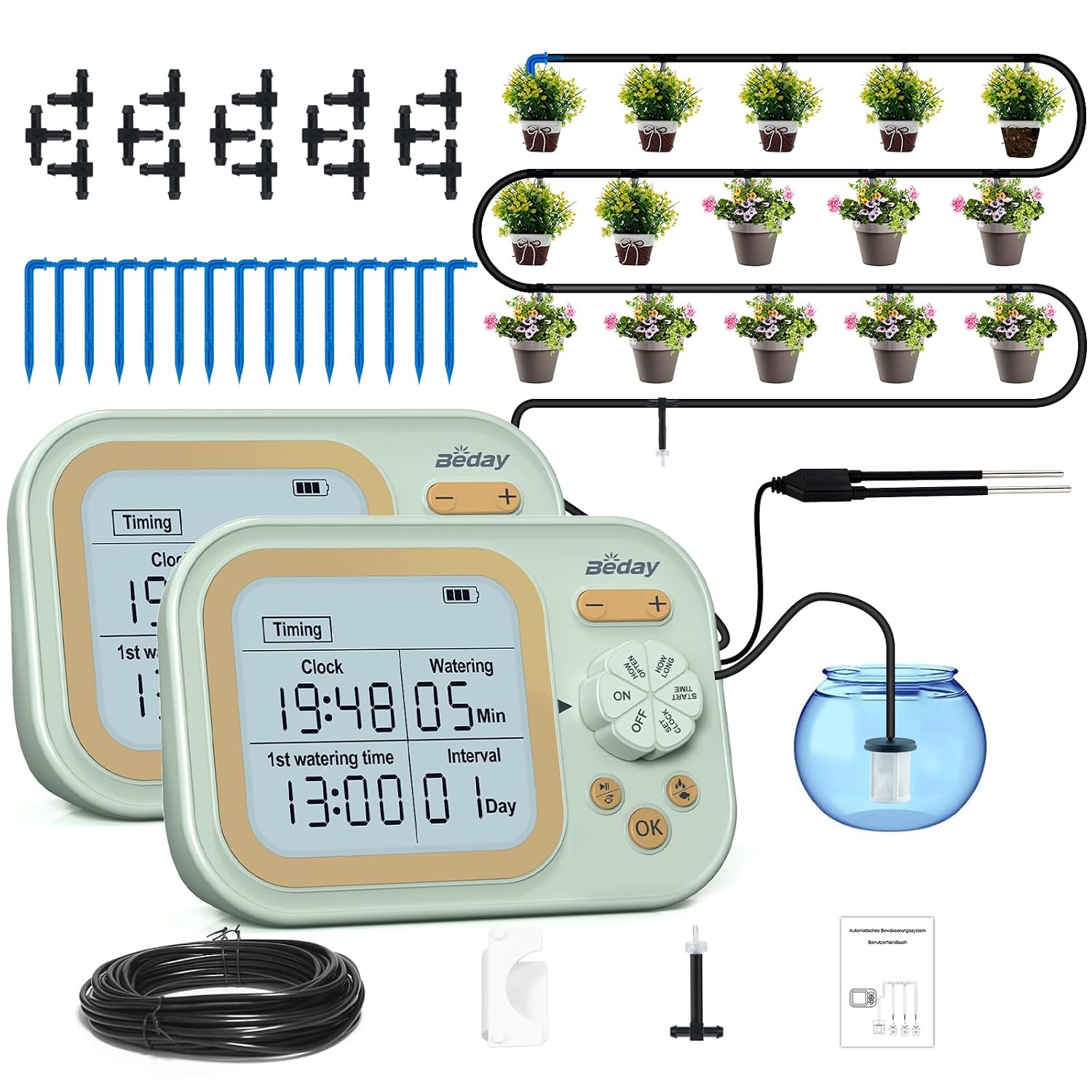 Plant Sensor - Automatisch plantenbewateringssysteem voor 15 potten, programmeerbare