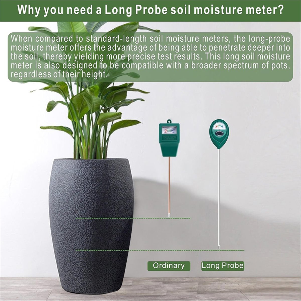 Plant Monitor - LNHF Lange Sonde Diepgaande Bodemvochtigheidsmeter, Watermonitor