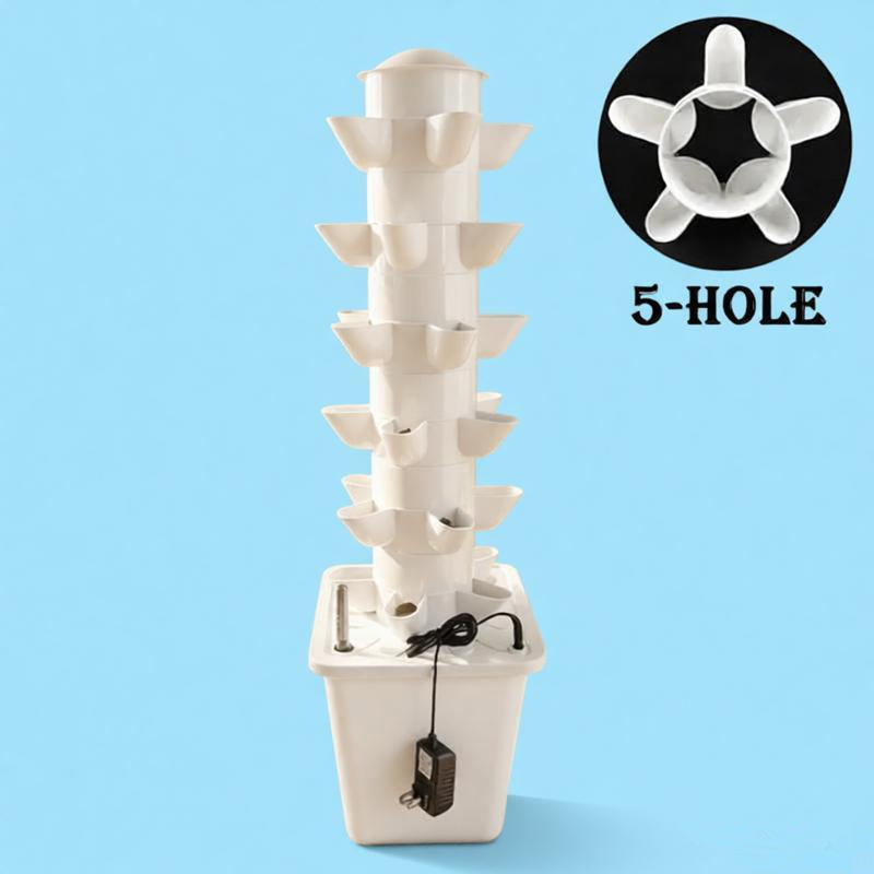 Hydroponic Tower - Hydroponisch kweeksysteem, 6 lagen, 30 potten,