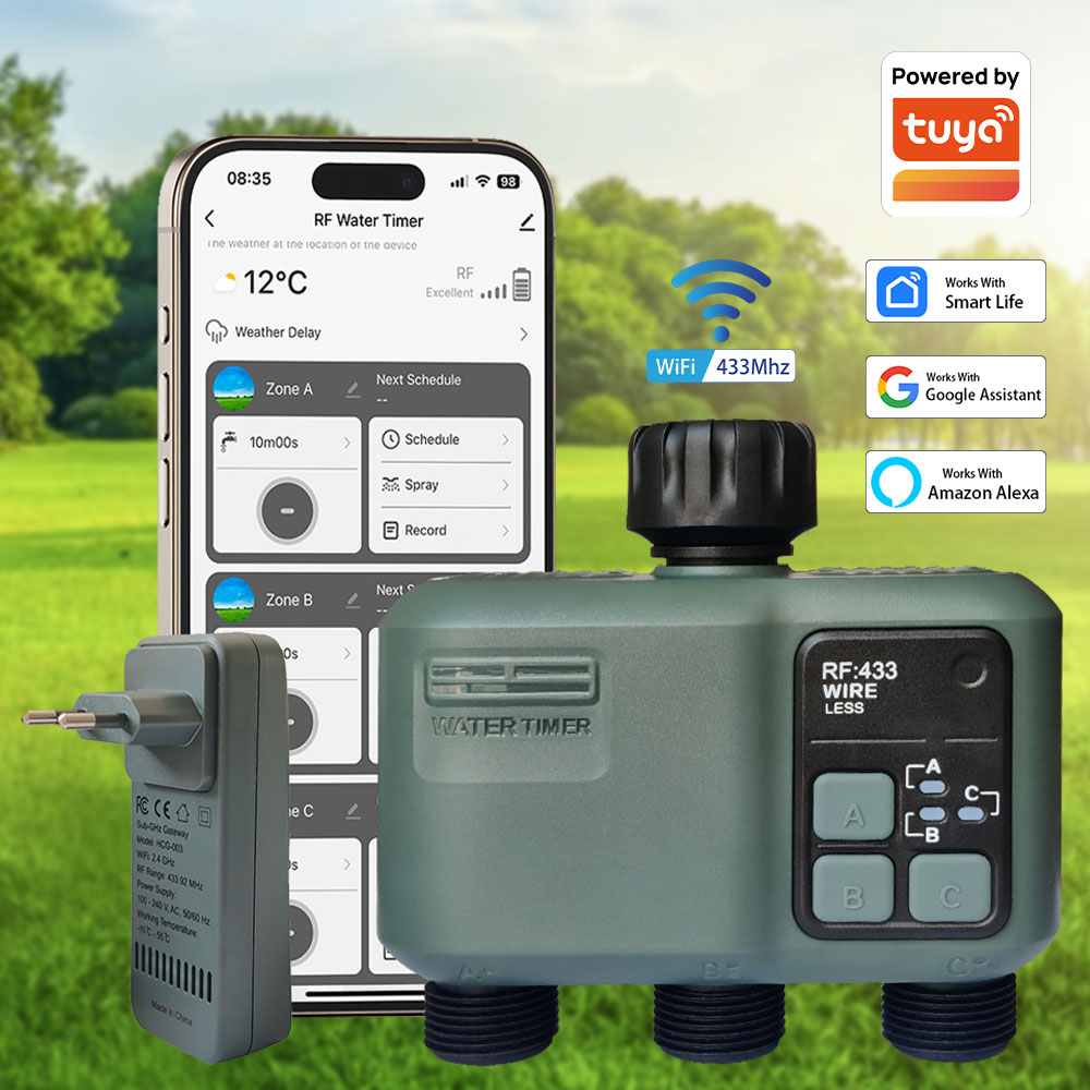 Smart Garden Kit - Tuya Wifi+RF433 3-uitlaat watertimer tuin watertimer