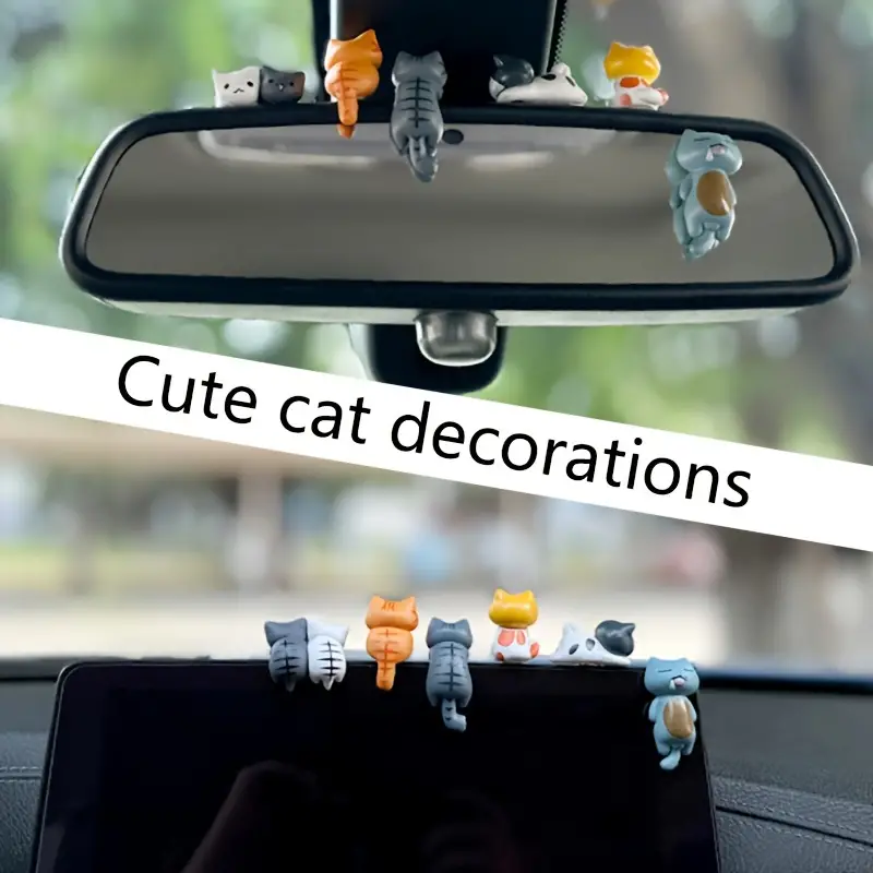 6 stks PVC Cartoon Kat Beeldje - Plant Monitor recensie en prijs